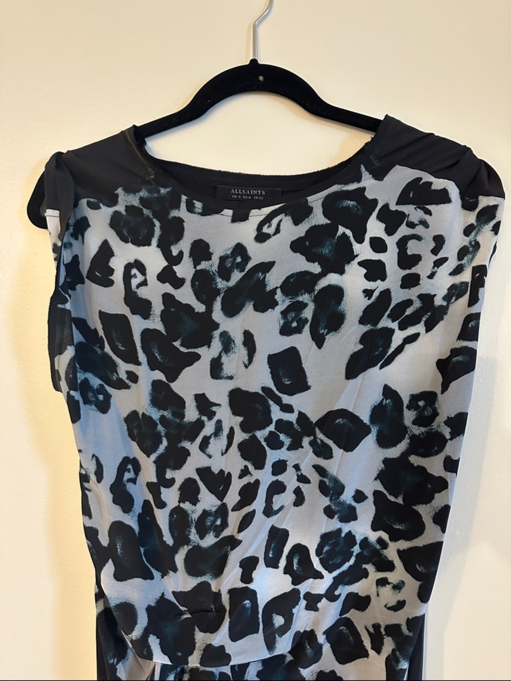 AllSaints Black & Gray Animal Print Dress - Picture 4 of 11